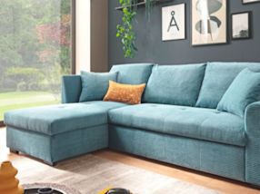 Wohnen wie im Urlaub - Eye Catcher Sofa in Blau