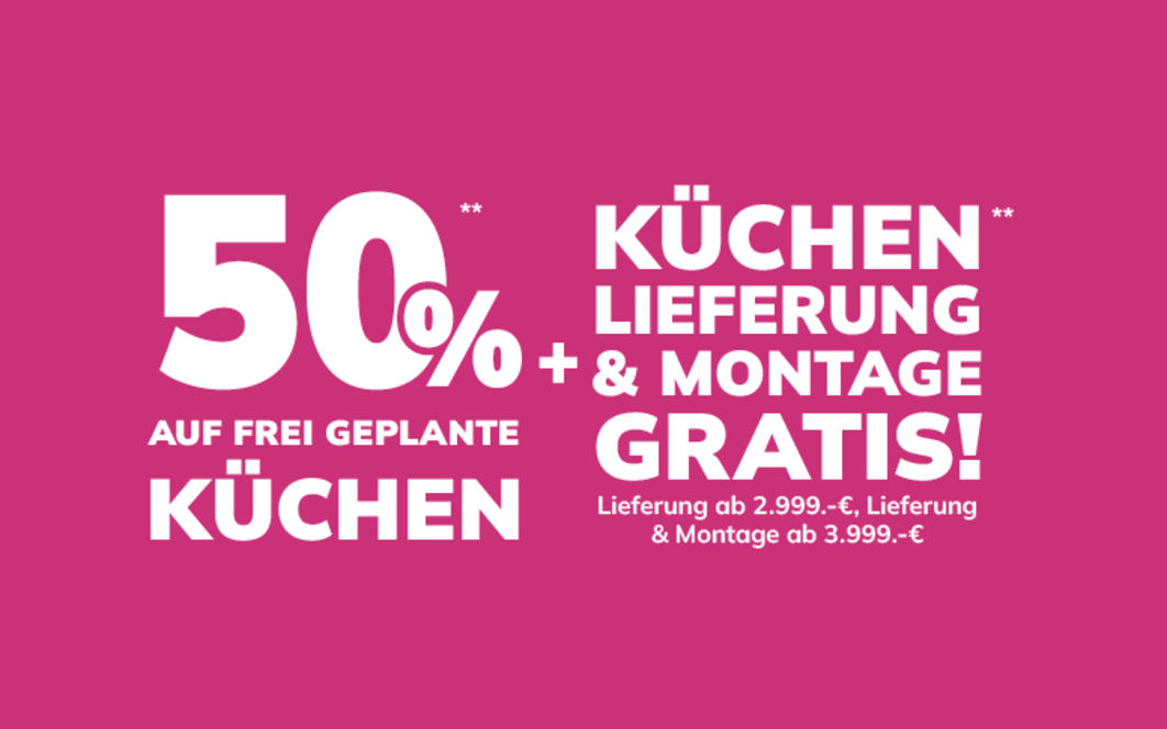 50% auf frei geplante Küchen