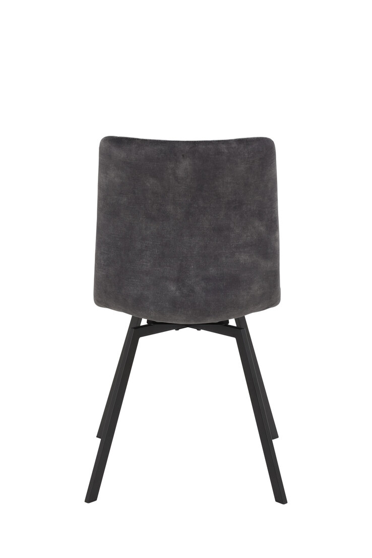 Stuhl Theda 4er Set, 48x84x64 cm Vintage Velvet Anthrazit, Microfaser