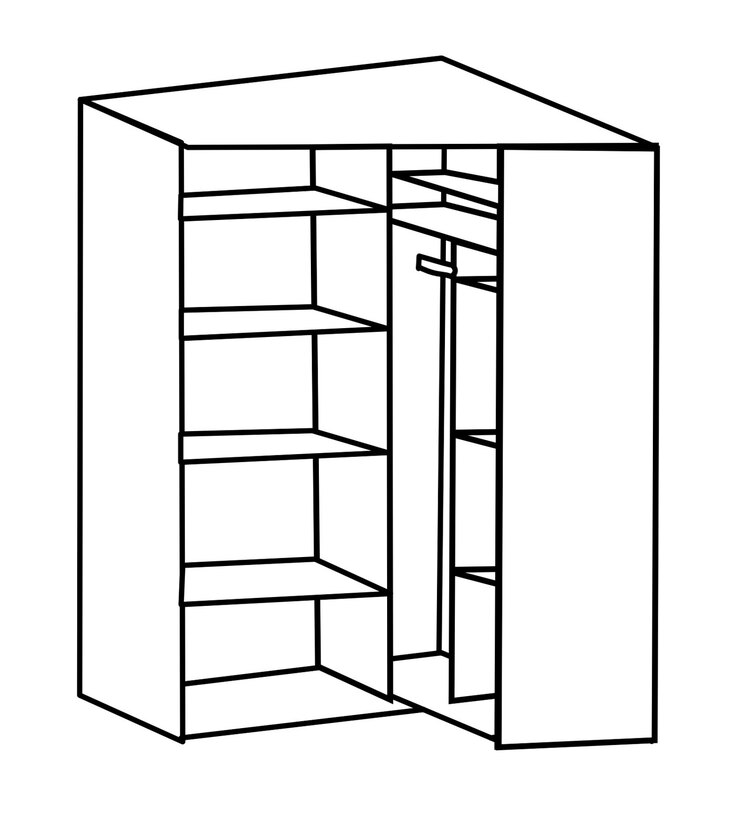 Begehbarer Eckschrank Mailand D weiß/ Spiegeltüren