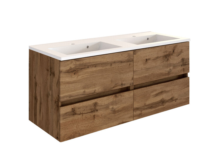 Waschtisch Baabe 120 x 56 cm braun / Wotan Eiche NB matt