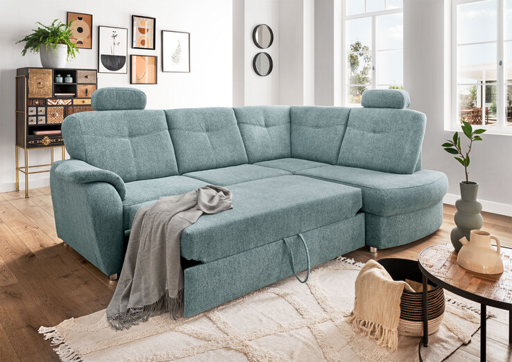 Ecksofa Edina Bezug Corto Mint B/H/T 180x91x260cm