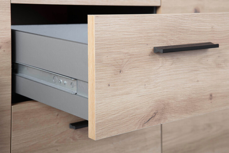 Kommode Roland 2T4S grau/braun 134x86x40 cm