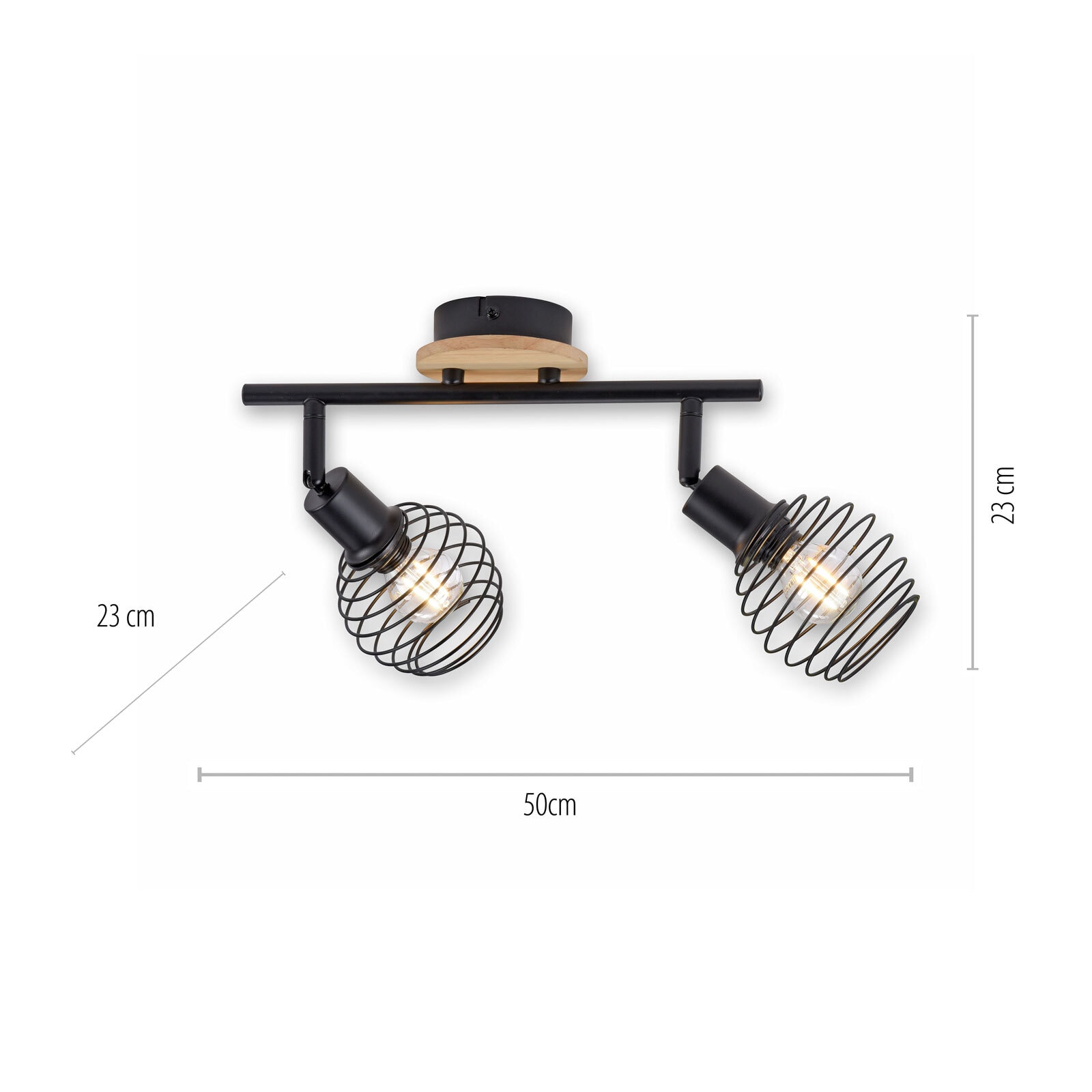 2er Spot Eugen 2x60W schwarz/braun