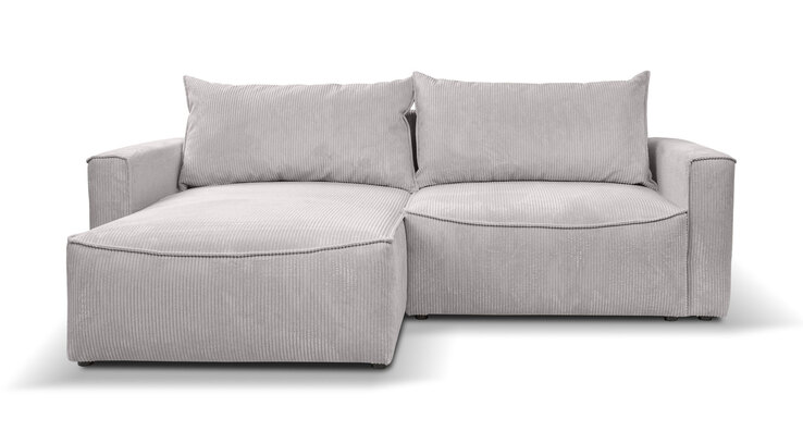 Ecksofa Lilly Cordbezug grau