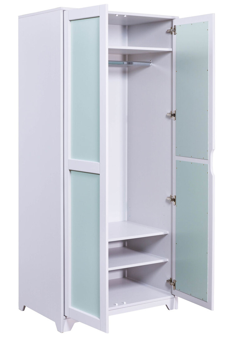 Drehtürenschrank Kilian weiß/pastellgrün 92 x 205 cm