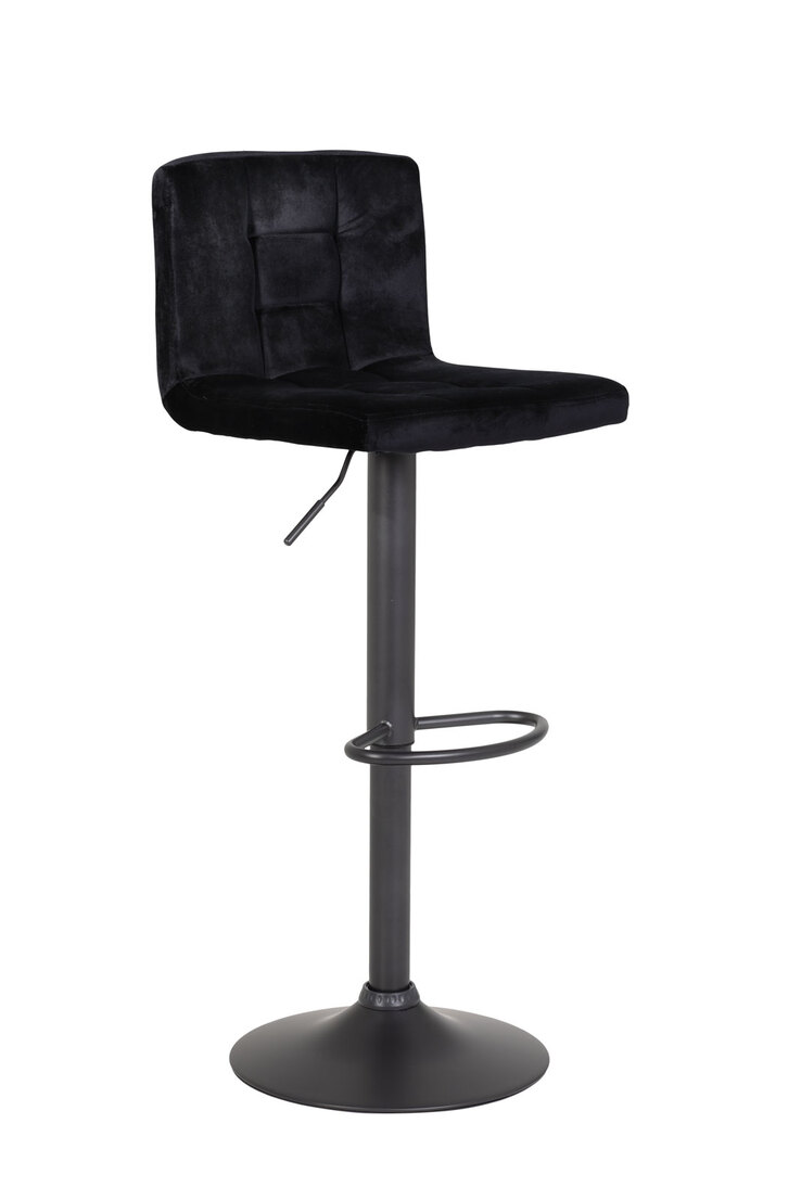 Barhocker Amanda II Bezug Samtvelours Schwarz 40x85-106x48 cm