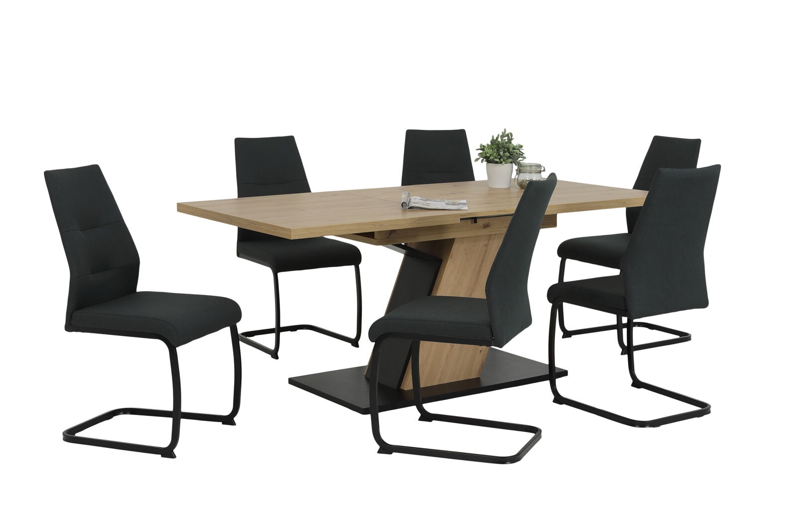 Stuhl RIA 2er-Set mit Ziernähten anthrazit 59 x 43 x 93 cm 