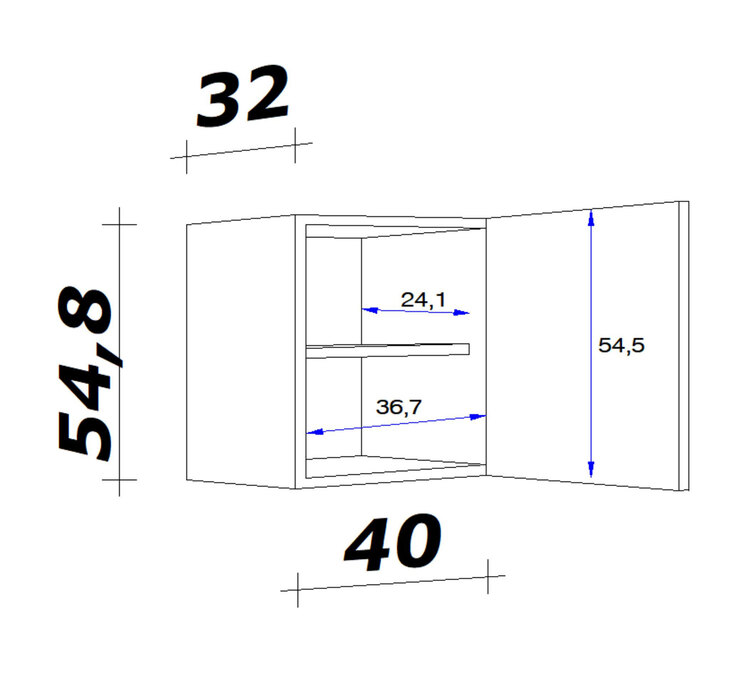 Hängeschrank Samoa Braun 40 x 32 x 54 cm