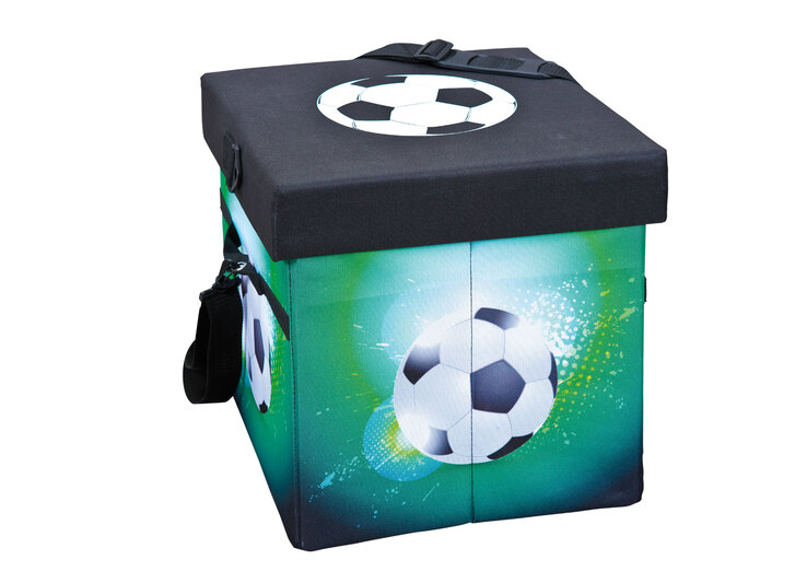 Faltkiste Fanbox I schwarz/grün/weiß 37x36x37 cm