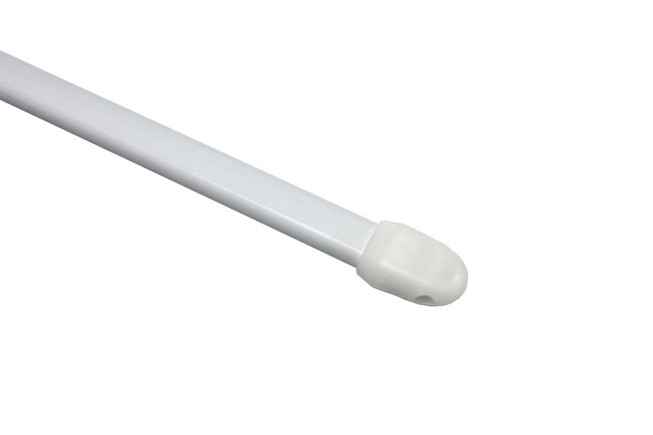 Vitragestange Weiß ausziehbar 100 - 120 cm Metall / Kunststoff