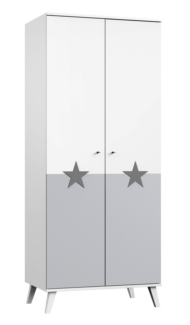 Kleiderschrank Rocky WeiB Light Grey 83x202x55 cm