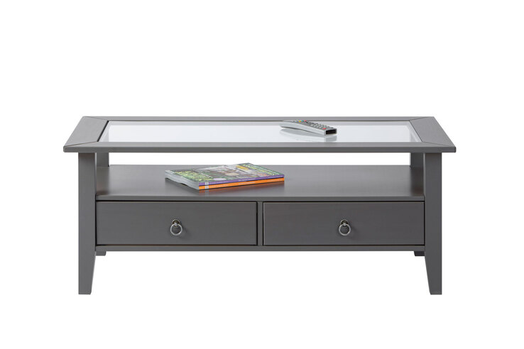 Couchtisch Milo Massivholz Kiefer grau 115 x 45 x 60 cm