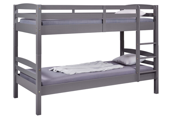 Etagenbett Neo 90 x 200 cm Kiefer massiv grau lackiert