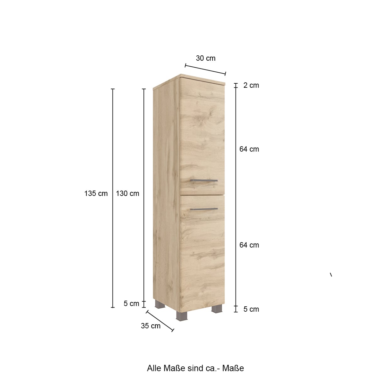 Badkombination Limburg braun 130 cm 5-teilig B/H/T 160x200x50 cm 