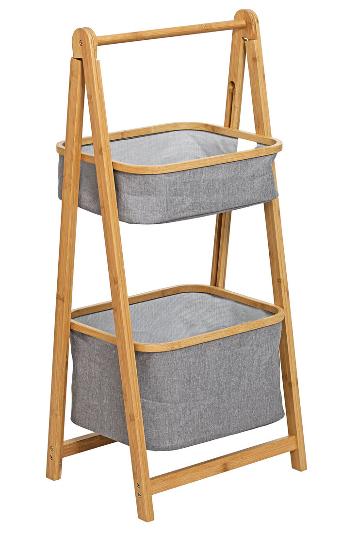 Regal Bambus Braun/Grau 45x99x35cm
