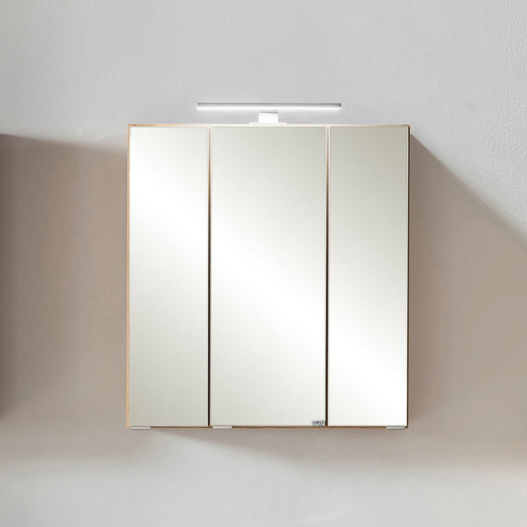 Spiegelschrank Gent weiß/braun B/H/T 60x64x20 cm