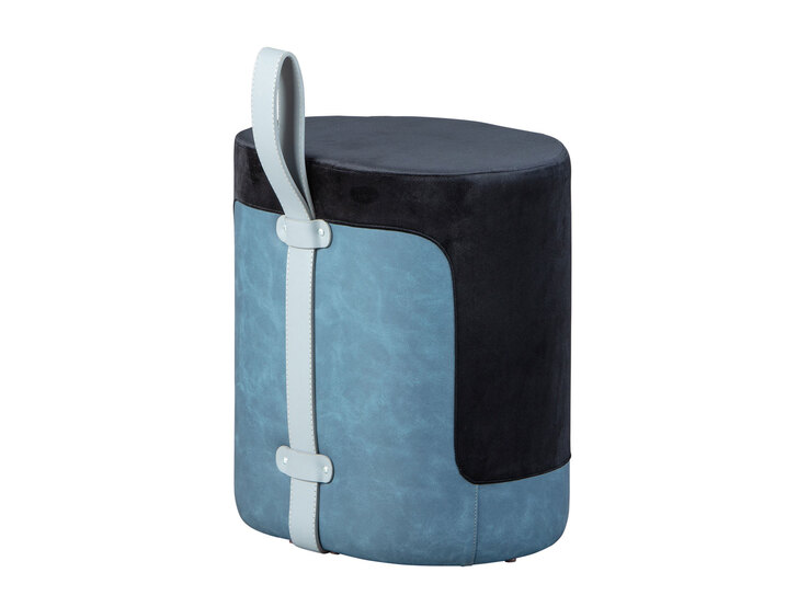 Hocker Milian schwarz/blau 38 x 43 x 32,5 cm