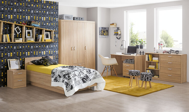 Kommode Mega Typ 34 Eiche Sägerau-Dekor 72,1x84,8x36,5cm
