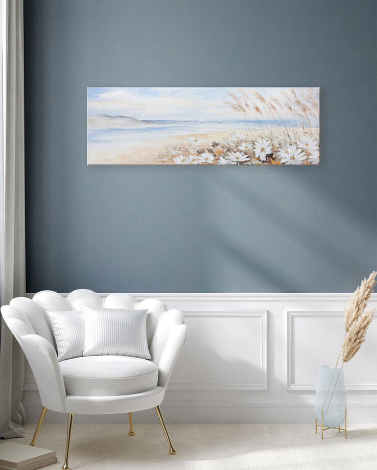 Handgefertigtes Ölgemälde Strand 120 x 40
