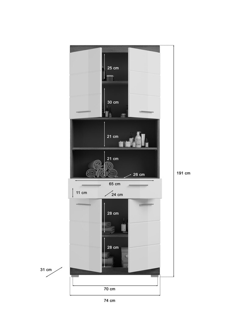Hochschrank Scout 74x19x31 cm