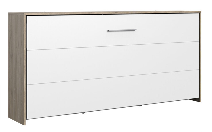 Wandklappbett Juist horizontal San Remo Eiche NB Weiß 212x105x43 cm