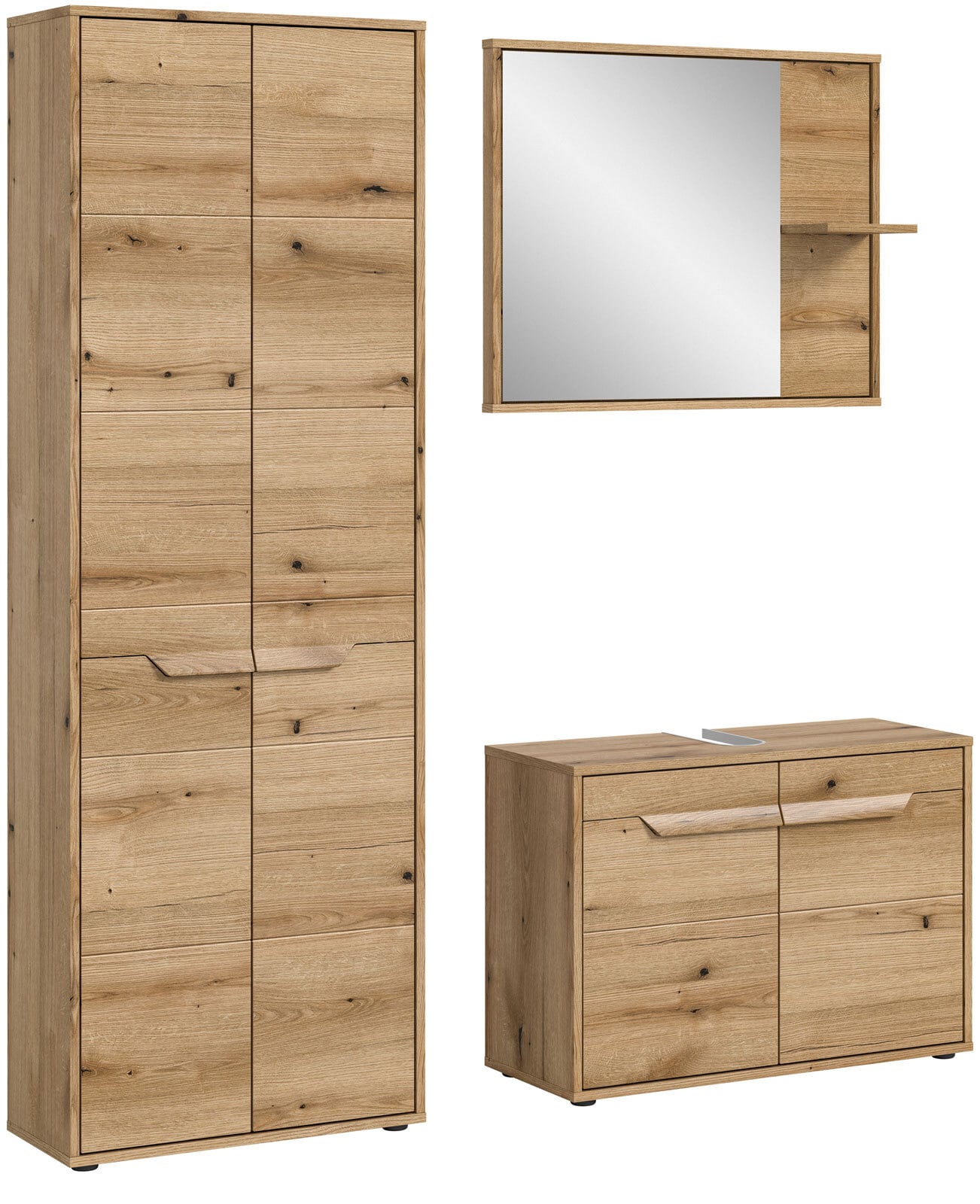 Badkombination Zeno Evoke Oak B/H/T 143x189x34 cm