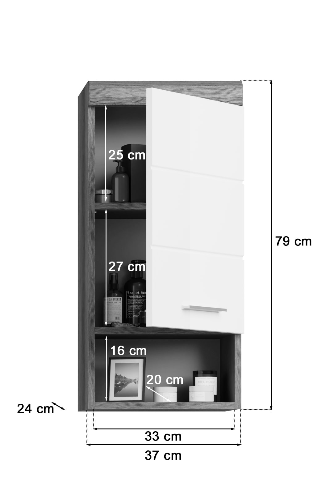 Badkombination Scout rauchsilber 4-teilig B/H/T 112x191x34 cm