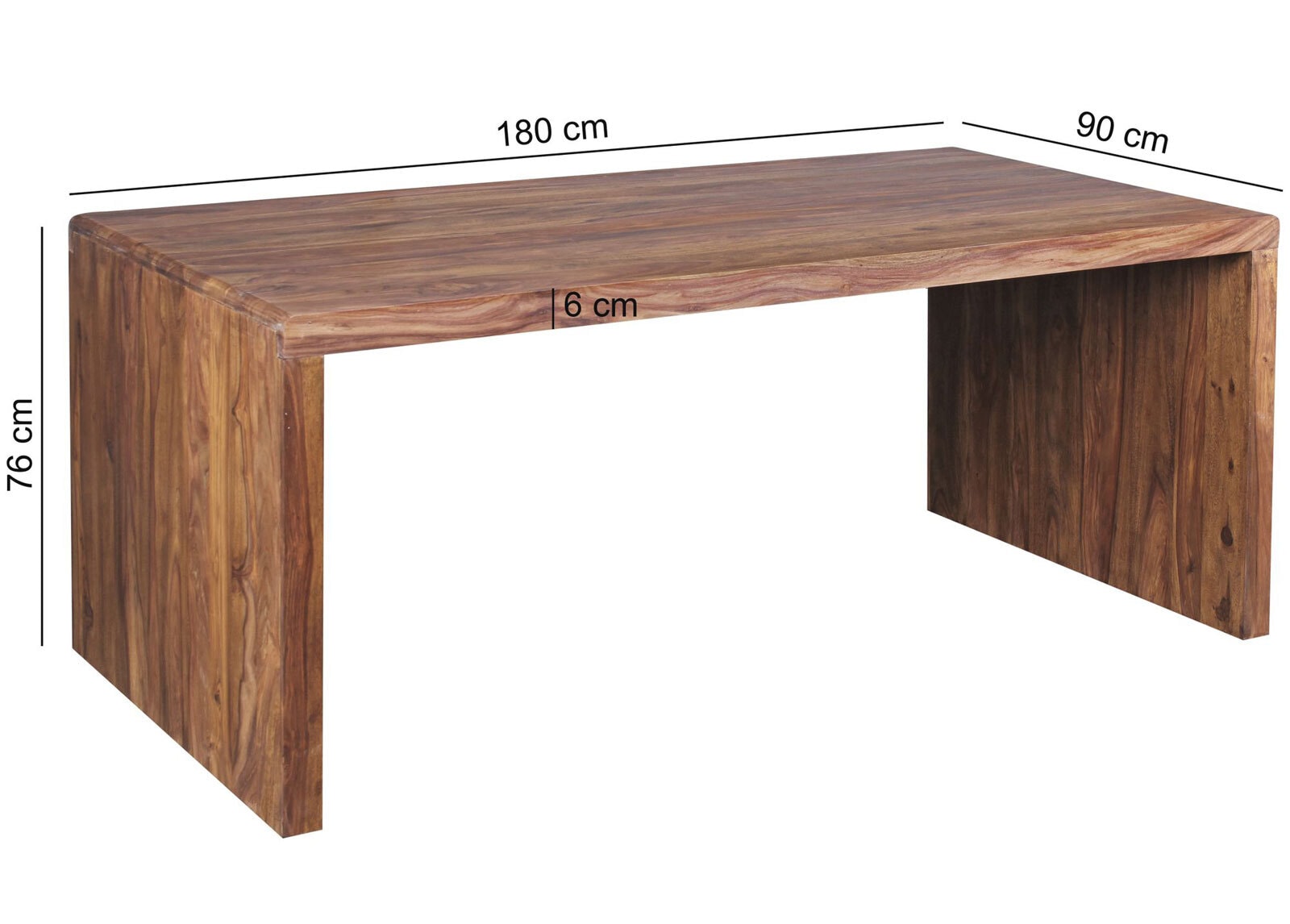 Schreibtisch Belfast 180 cm Massivholz Sheesham