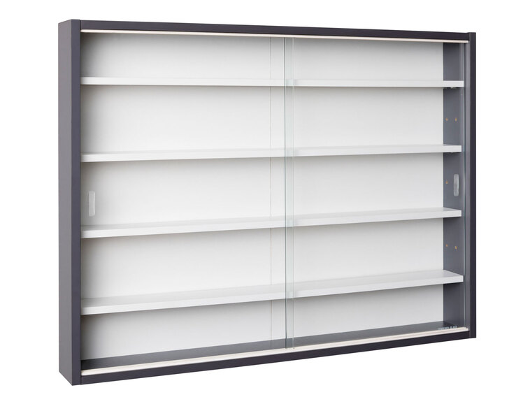 Sammlervitrine Hendrik Grau/Weiß 80x60x9,5 cm