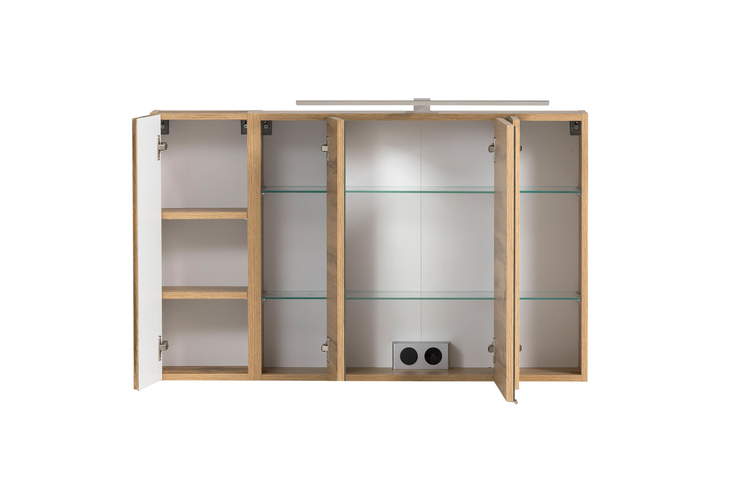 Spiegelschrank Gent braun 3-türig B/H/T 105x64x20 cm