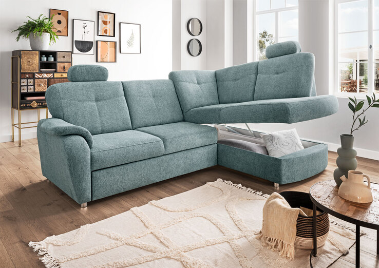 Ecksofa Edina Bezug Corto Mint B/H/T 180x91x260cm