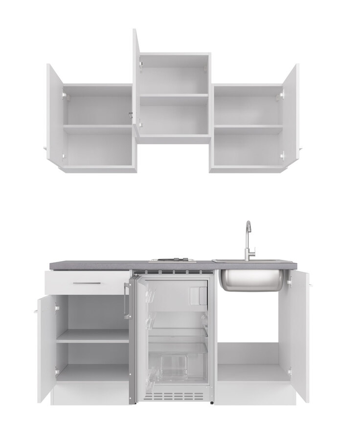 Küchenblock Neo Weiß/Beton 150cm