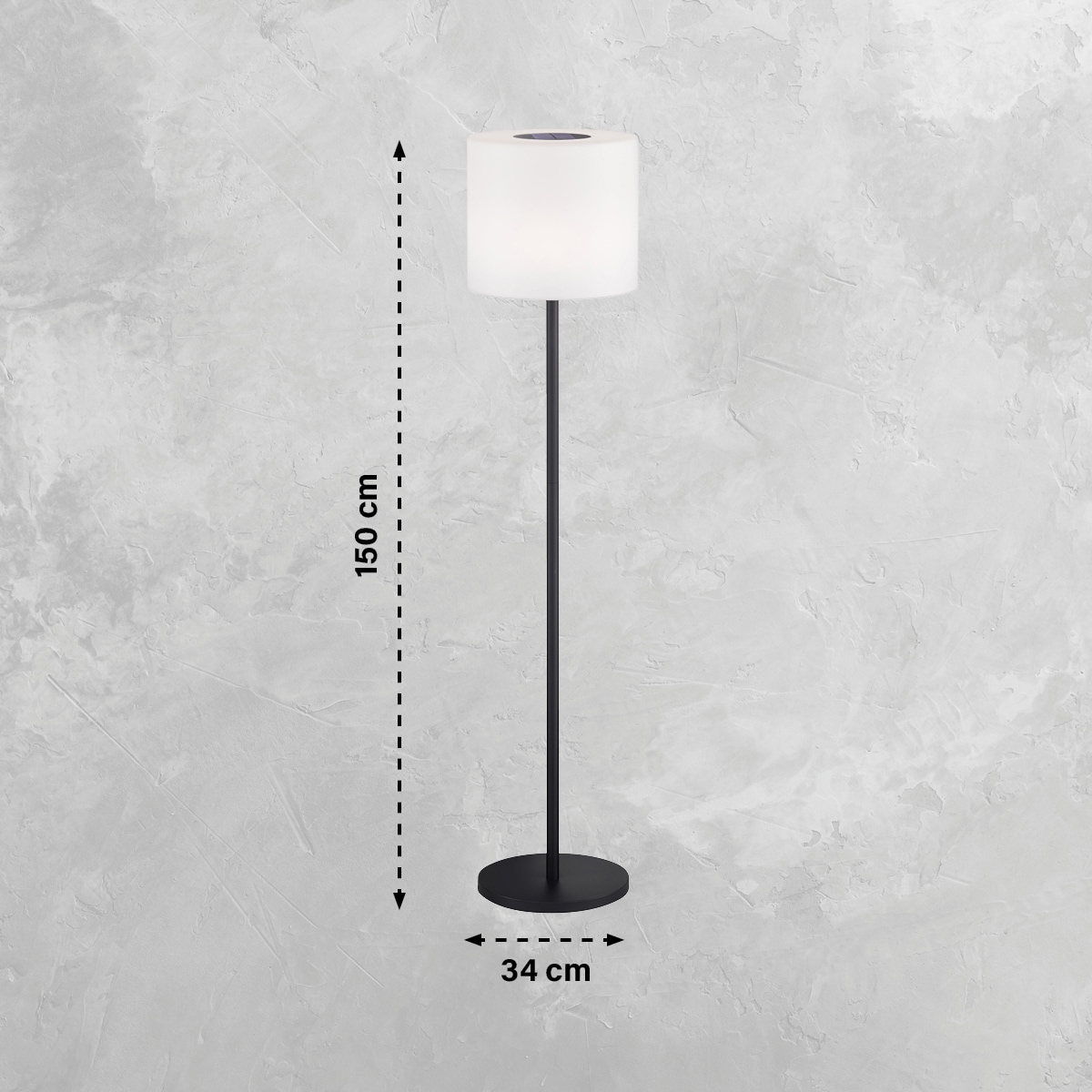 easy! by FHL Akku LED Stehlampe Mina sandschwarz 34x34 cm H150cm