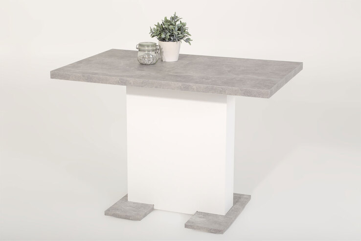 Tisch Britt Beton-Optik/Weiß 110-150 x 69 cm