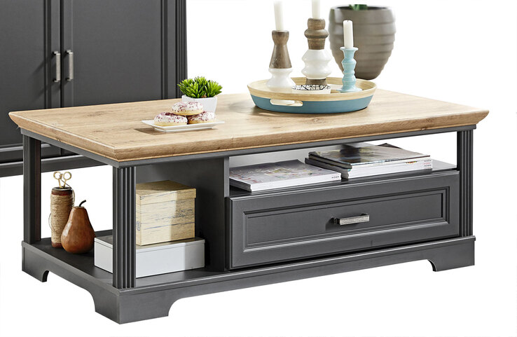 Couchtisch Jasmin Graphit/Artisan Eiche-Optik 120x45x67 cm