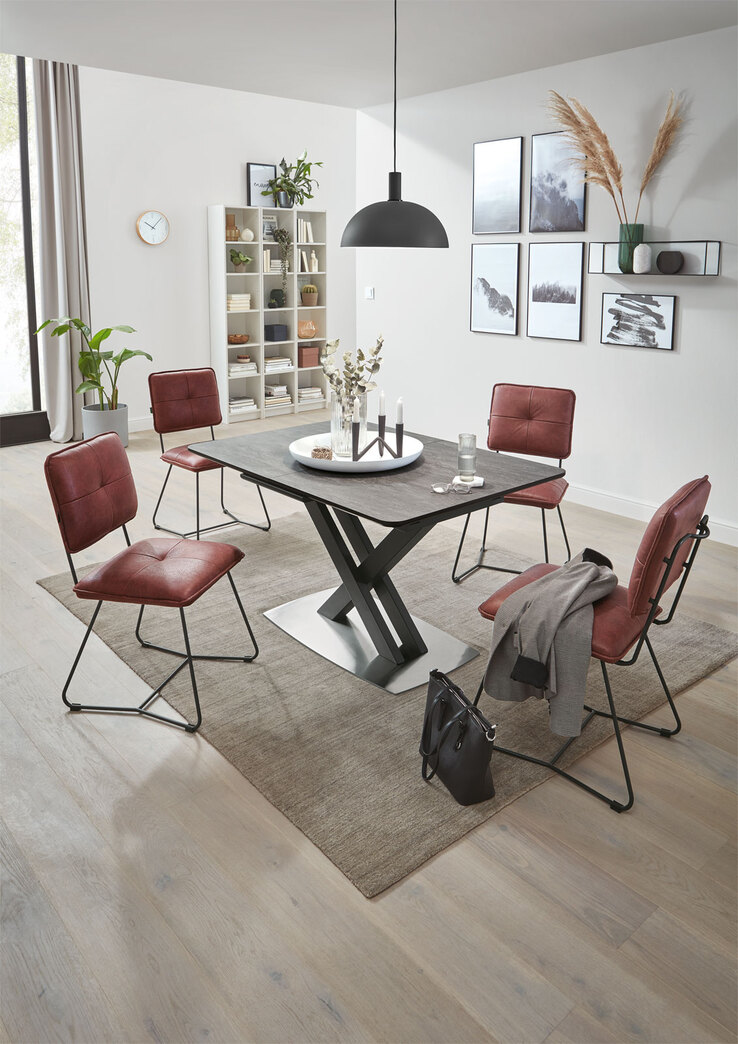 Tisch Hugo Schwarz/Dunkelgrau 130(170)x76x90 cm