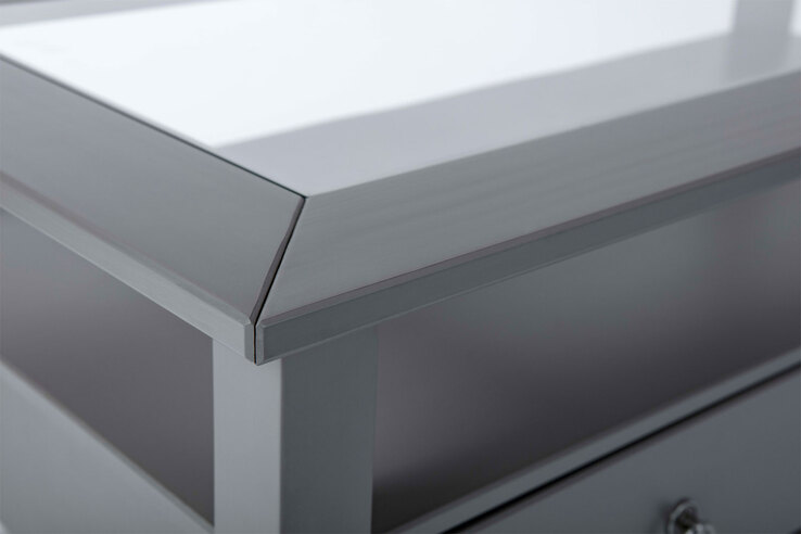 Couchtisch Milo Massivholz Kiefer grau 115 x 45 x 60 cm