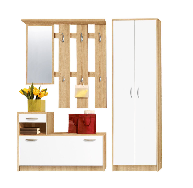 Garderobe Vera Eiche Sonoma Nachbildung/Weiß 100 x 190 x 26 cm