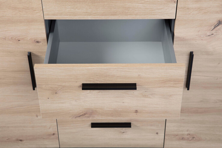 Kommode Roland 2T4S grau/braun 134x86x40 cm