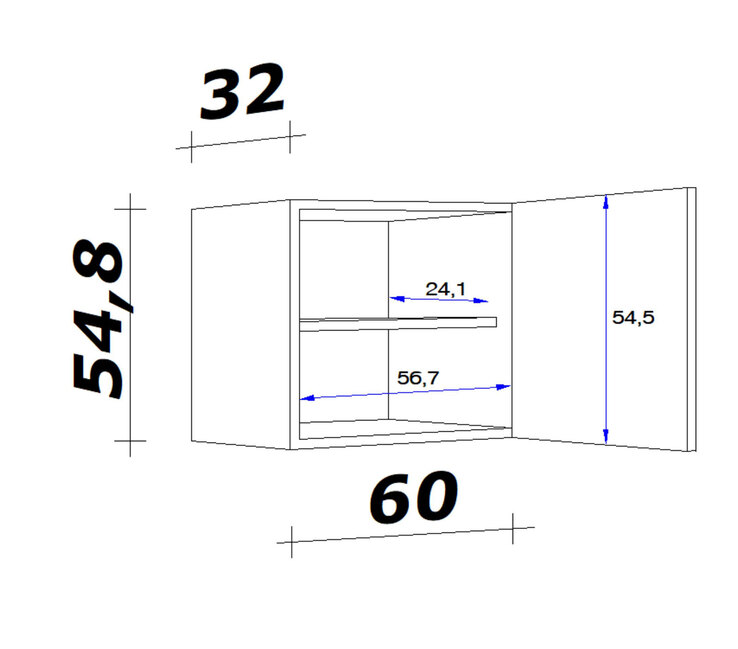 Hängeschrank Nano Braun 60 x 54 x 32 cm