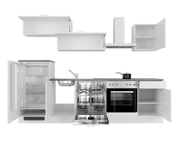 Flex-Well Küchenblock Lucca Sonoma Eiche/Weiß 280cm