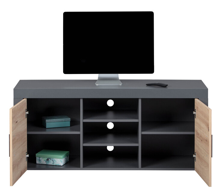 TV-Kommode Roland TV grau/braun 134x59x40 cm