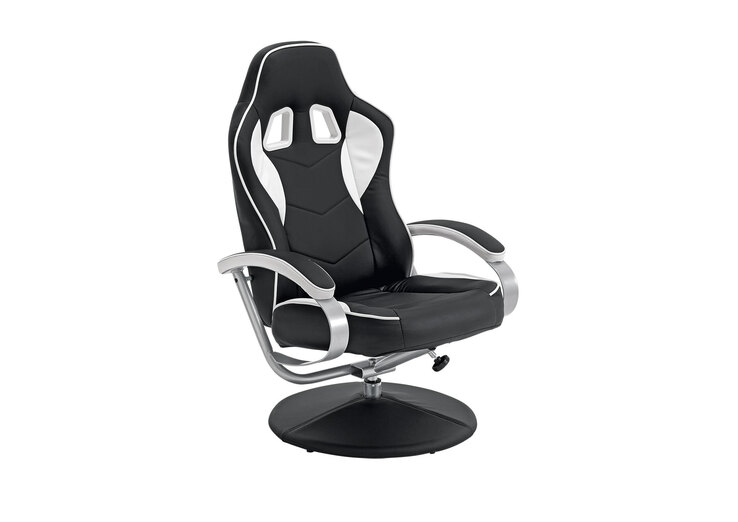 Relaxsessel Formel 1 Kunstleder Schwarz/Weiß