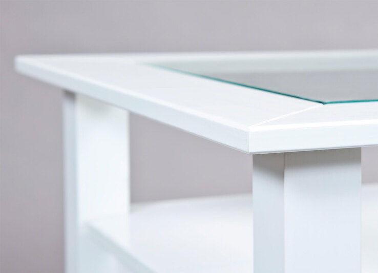 Couchtisch Max Massivholz Kiefer weiß 115 x 45 x 60 cm