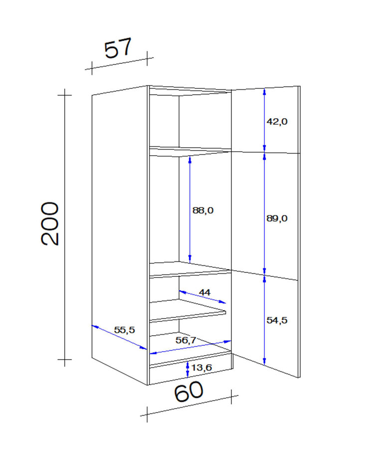 Geräteumbauschrank Neo Weiß 60cm