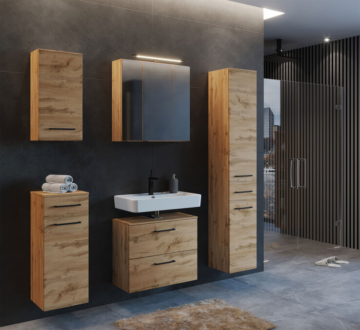 Spiegelschrank Limburg braun B/H/T 60x64x20 cm