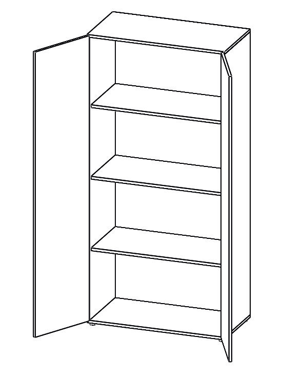 Wäscheschrank Base Weiß Nachbildung ca. 80 x 170 x 42 cm 