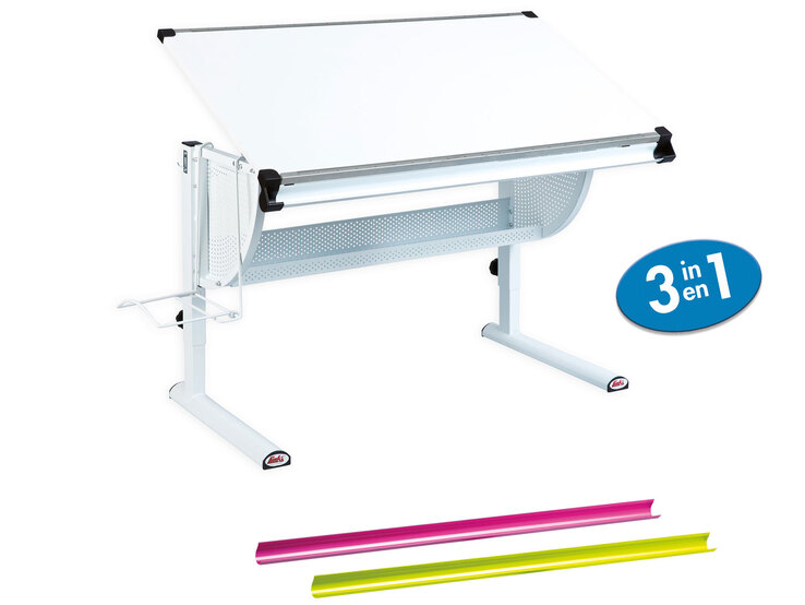 Kinder Schreibtisch Mika 3 in 1 Weiß