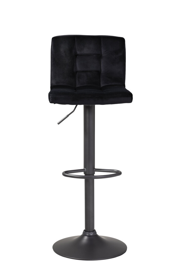 Barhocker Amanda II Bezug Samtvelours Schwarz 40x85-106x48 cm